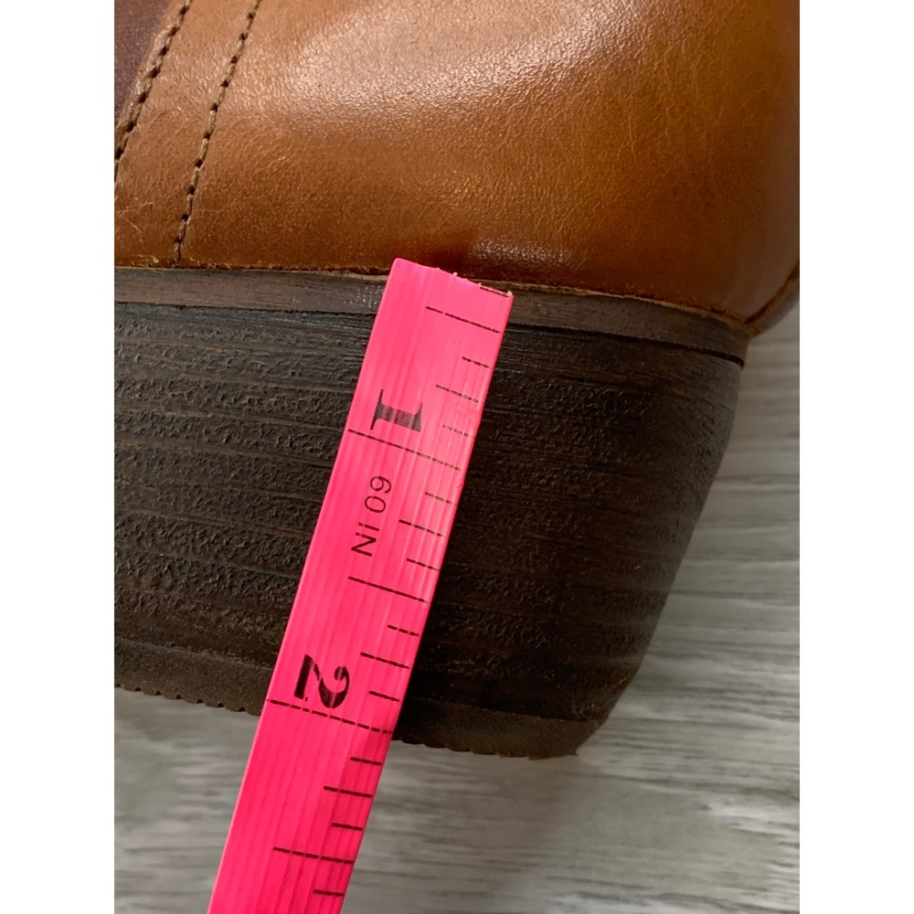 Clarks Women's Tan Brown Leather Ankle Boots Block Heel Zip Size 9.5 - Picture 9 of 10